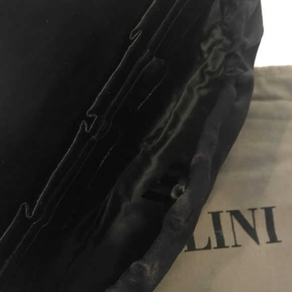 Vintage Pollini Black Satin Clutch Crossbody Purse - Picture 6 of 7